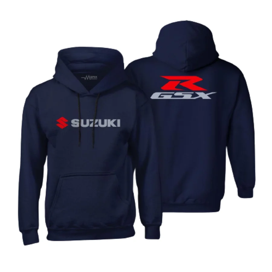 

New Fashion Spring Season Men's Hooded Sweatshirt with Suzuki GSXR Printed Hoodie Thick Hooded Sweatshirt Cotton Black