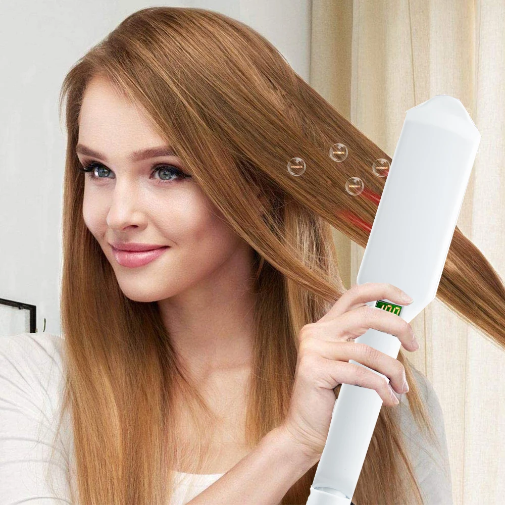 Steam Hair Straightener Cold Mist Care Irons Infrared and Ultrasonic Flat Iron Aluminum Plate For Wet Tool | Красота и здоровье
