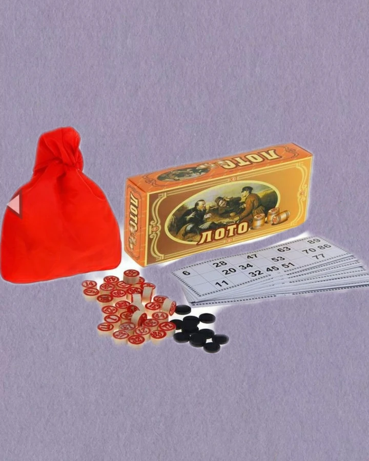 Лото русская настольная игра 90 бочонков 24 карточки Русское лото классическое в