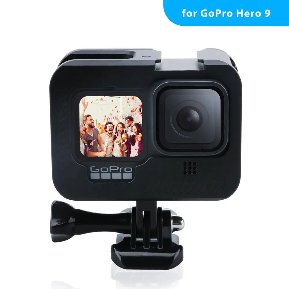 

Черный чехол с рамкой из алюминиевого сплава для GoPro 10 9, двойная обувь с зарядным портом для GoPro Hero 10 9, черные аксессуары для камеры