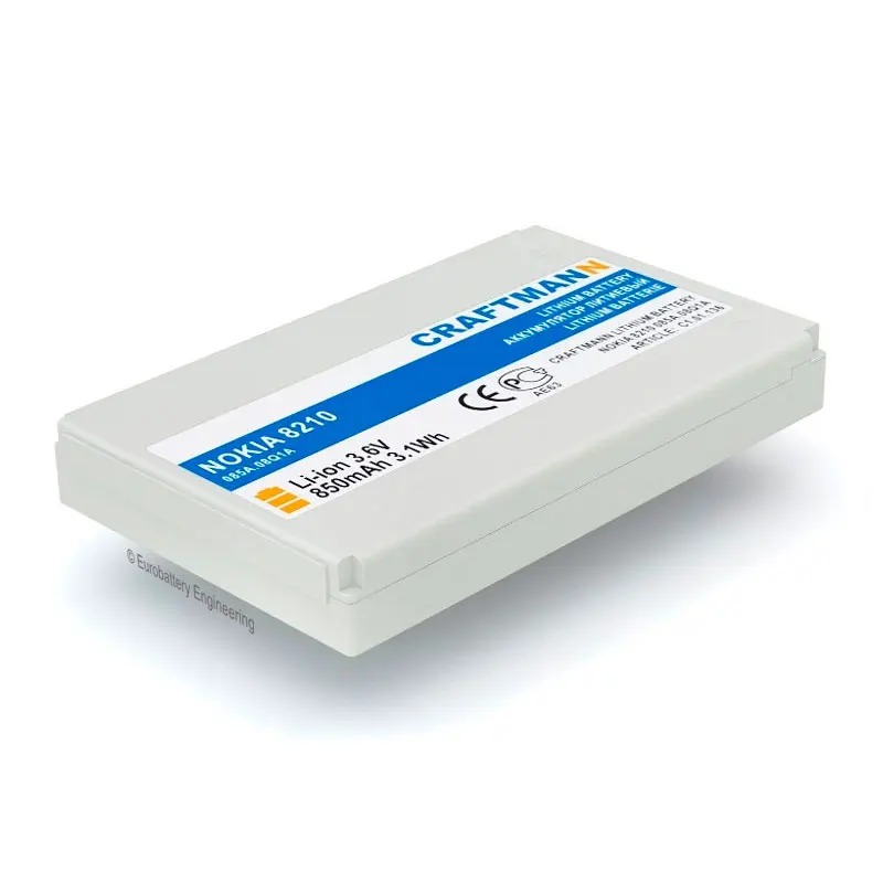 Батарея Craftmann 850 мАч для Nokia 5210/6510/6590/7650/8210/8250/8270/8310/8850/8855/8890/8910/8910i (BLB 2)|Аккумуляторы