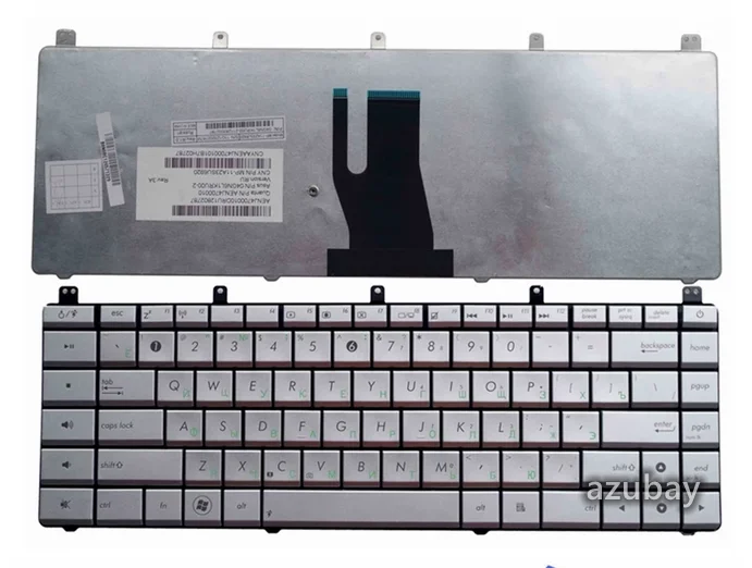 

Russian Keyboard For ASUS N45 N45SF N45SL N45VM AENJ4701010 0KNB0-5200RU00 MP-11A23SU69201 Silver