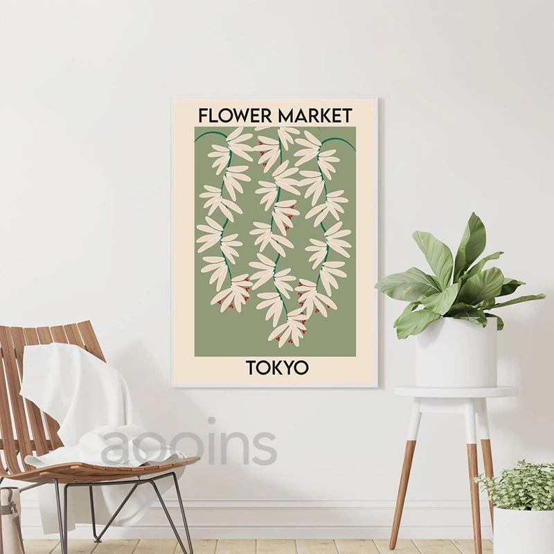 Цветок Рынок Лондон Токио холст для живописи цветочный светодиодная вывеска