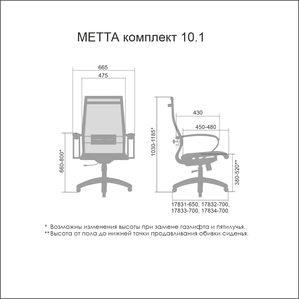 МЕТТА-10.1/подлокотники 101/основание 001 | Мебель