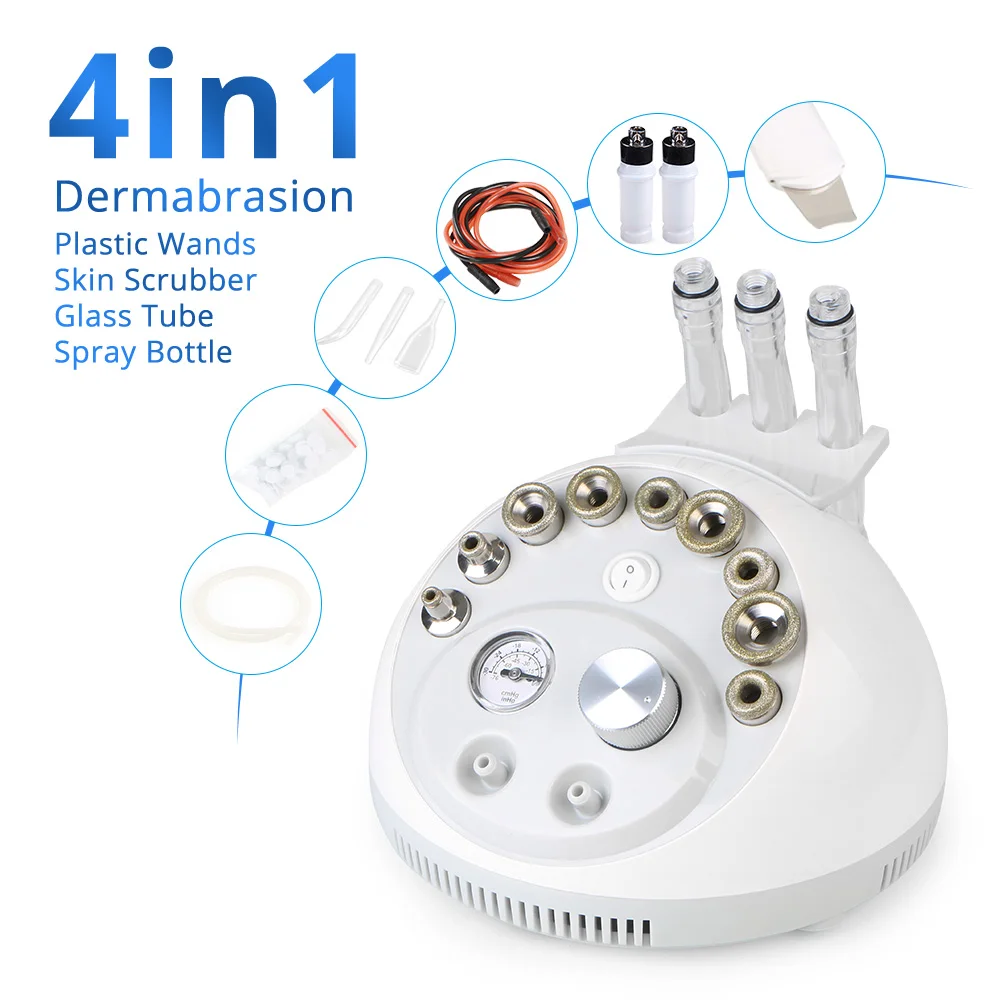 4 In 1 Dermabrasion Microdermabrasion Skin Scrubber Dead Skin Remove And Vacuum Suction Blackhead Reduce Face Peeling Machine