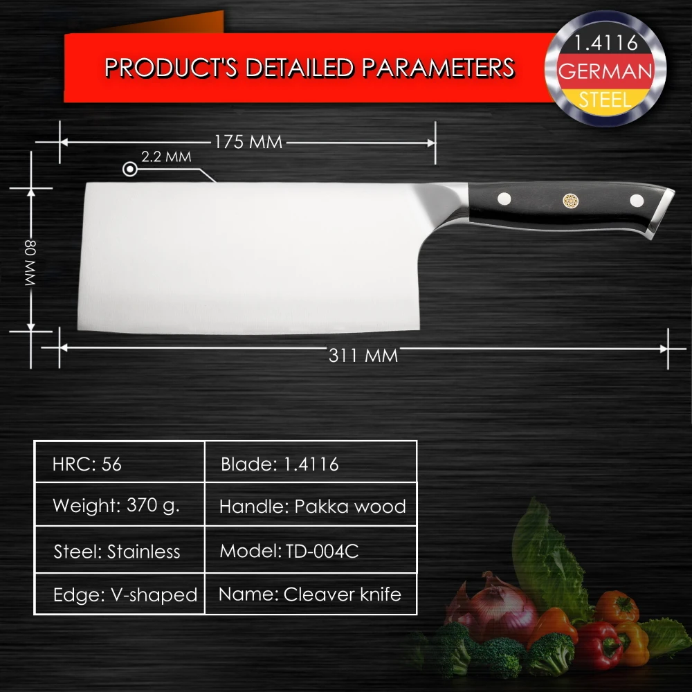 Grandsharp Набор ножей для повара немецкие Стальные Кухонные ножи Santoku Boning Bread Paring Cleaver домашний декор подарок шеф-повара на Рождество