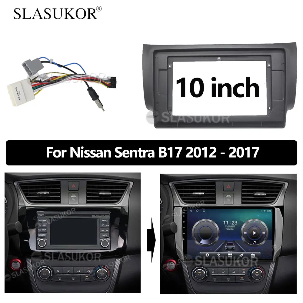 

10-дюймовый комплект автомобильной аудиосистемы Android, панель Fascia ДЛЯ Nissan Sentra B17 2012-2017, кабель Android, большой экран, радио, аудио рамка