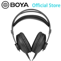boya by hp2 circumaural ergonomic professional monitoring headphone for audio recording post production high power device
