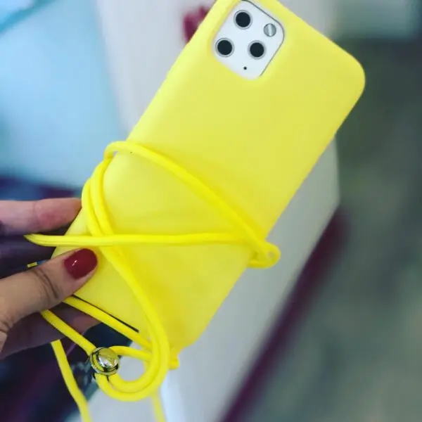 Case with colored rope Compatible with Huawei P30 lite P40 Lite Pro P smart 2020 2021 Silicone case Hanging straps Ultrasoft