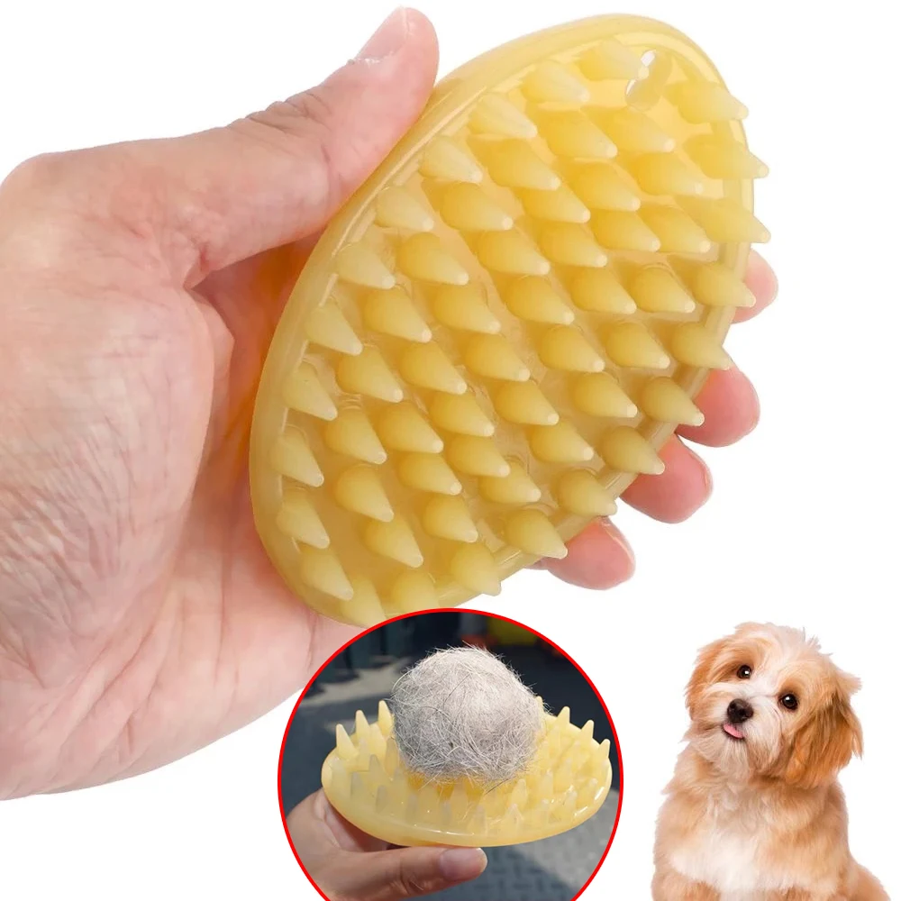 

Dog Cat Massage Beauty Brush Comb Cleaner Puppy Pet Washer Soft Gentle Silicone Bristles Quickly Cleaning For Golden Retriever