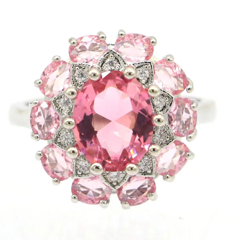 18x17 мм необычная звезда в форме розового морганита с белым фианитом подарок для