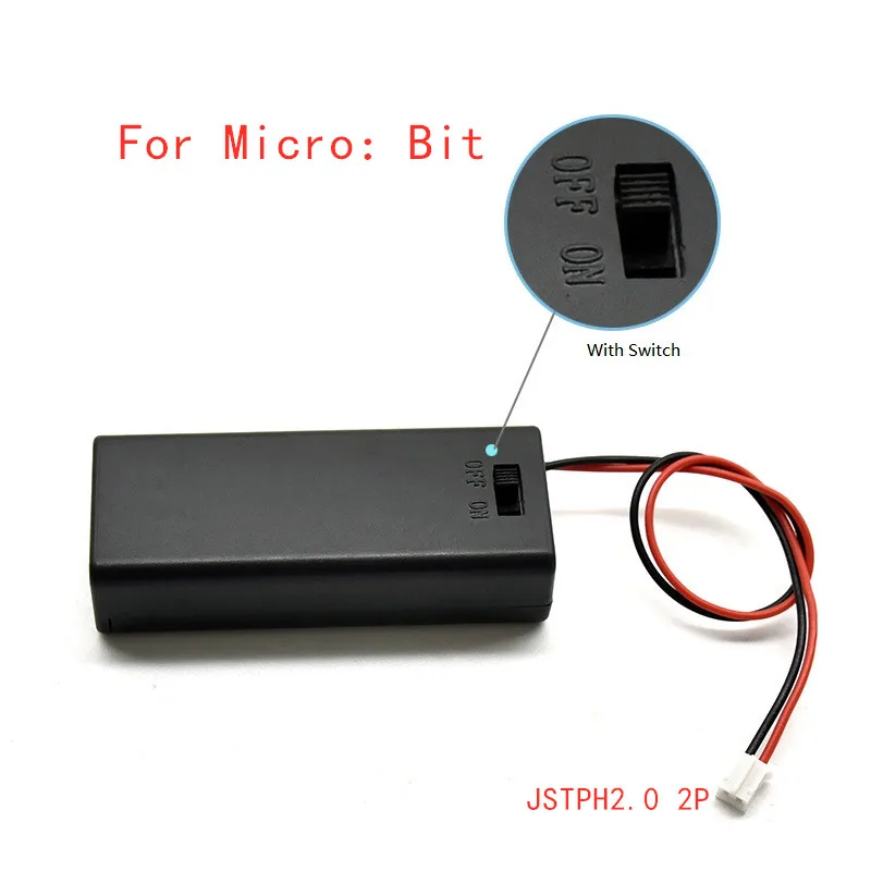 

Micro Bit Battery Holder Case Cover Shell W/Switch+JST PH2.0 2P Conntector For Micro:bit Educational Tool