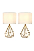 merve lampshade lighting tumbled gold paint lattice lampshade above the nightstand two pieces gold cream diamond lampshade
