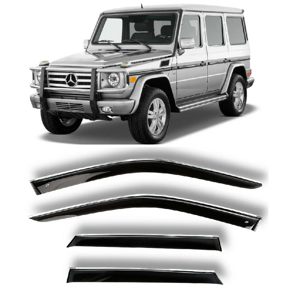 Дефлекторы окон хром полоска молдинг Cobra Tuning M31690CR на авто Mercedes G W463 1990-2018 ветровики