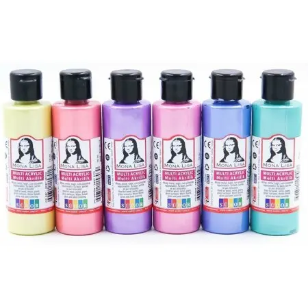 

Südor Monalisa Acrylic Paint Pearl Series 6x70 Ml Bottles-Canvas Stone Wood and Many Surface