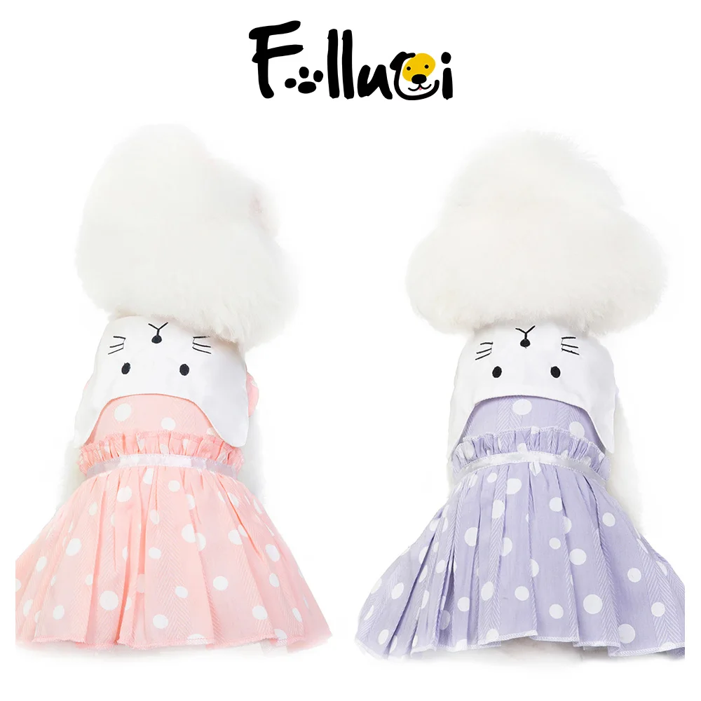 

Pet Clothes Dog Dot Clothing Female Cotton Princess Dress Teddy Summer Dress For Small Dogs French Bulldog Yorkies Chihuahua