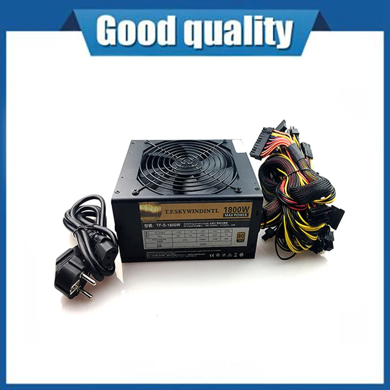 

1800W ATX Modular Mining PC Power Supply Supports 6 Graphics Card 160-240V Power Supply Mining Machine Support