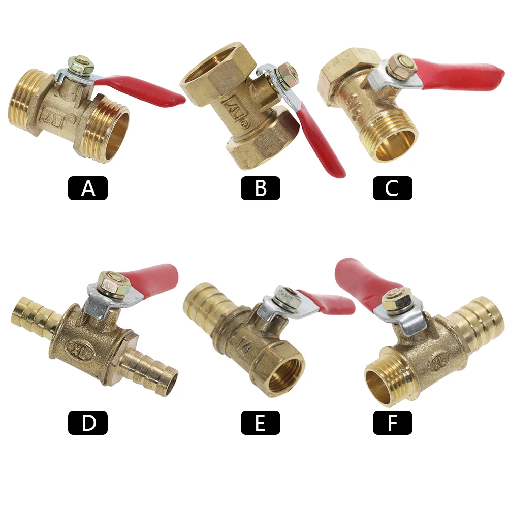 

Brass Water Air Oil Gas Fuel Line Shutoff Ball Valve Pipe Fittings Pneumatic Connector Controller Handle 6-12MM Hose Barb Inline