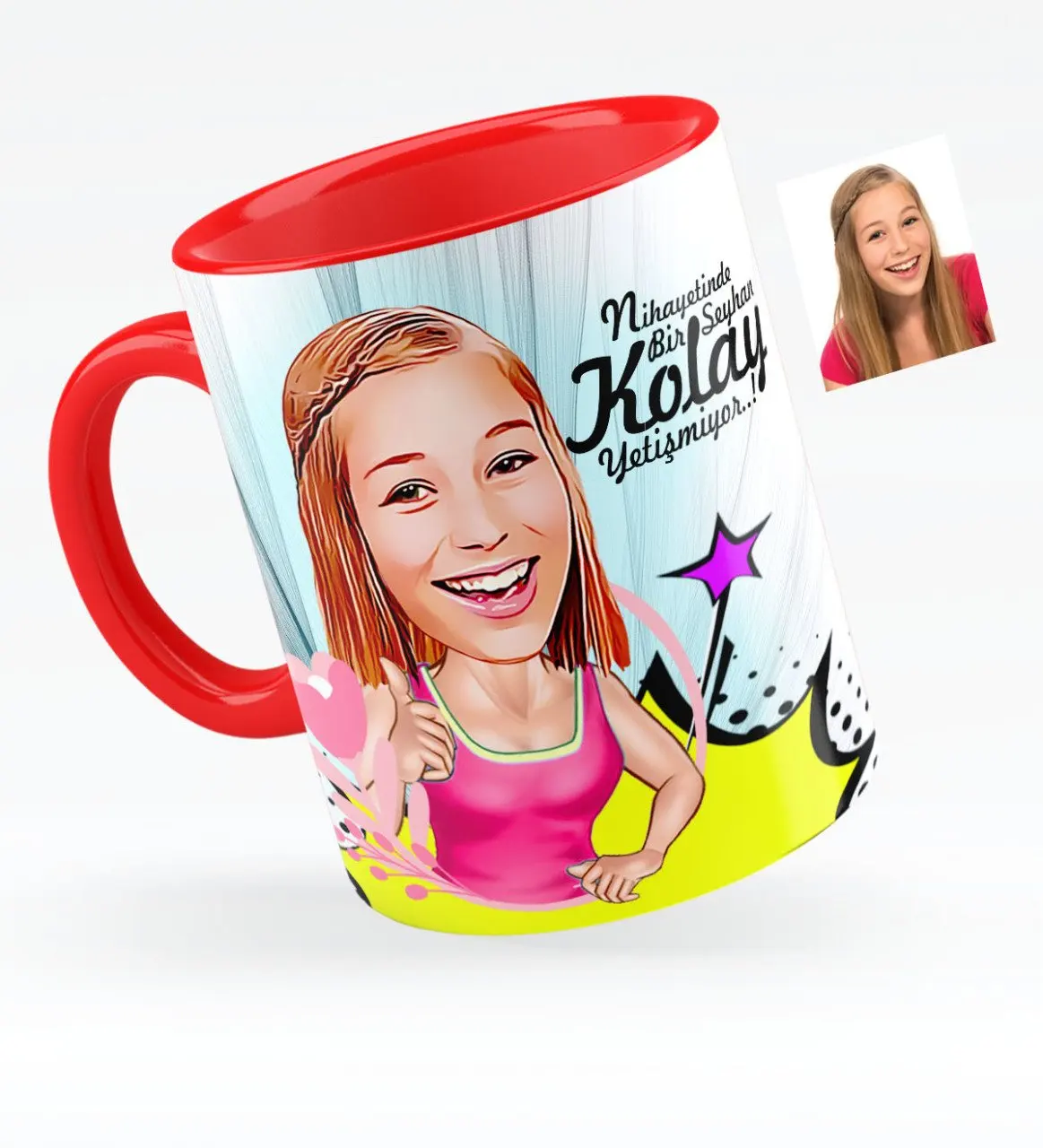 

Personalized Women 'S Caricature Of Red Mug Cup-7