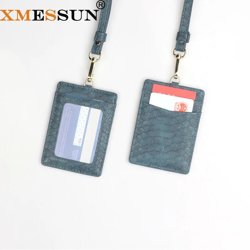 XMESSUN Новый тисненый кожаный держатель для карт питон ремешок мужчин женщин ID