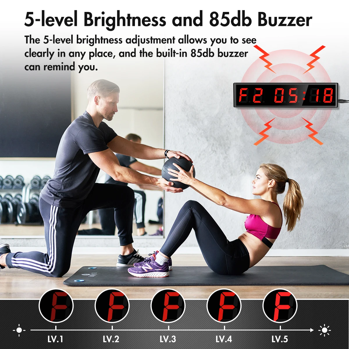 3-дюймовый светодиодный таймер для тренажерного зала с интервалом настенные часы