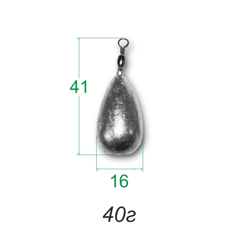 Груз Капля с вертлюгом грузило для рыбалки рыболовный грузик из свинца 40 грамм 3