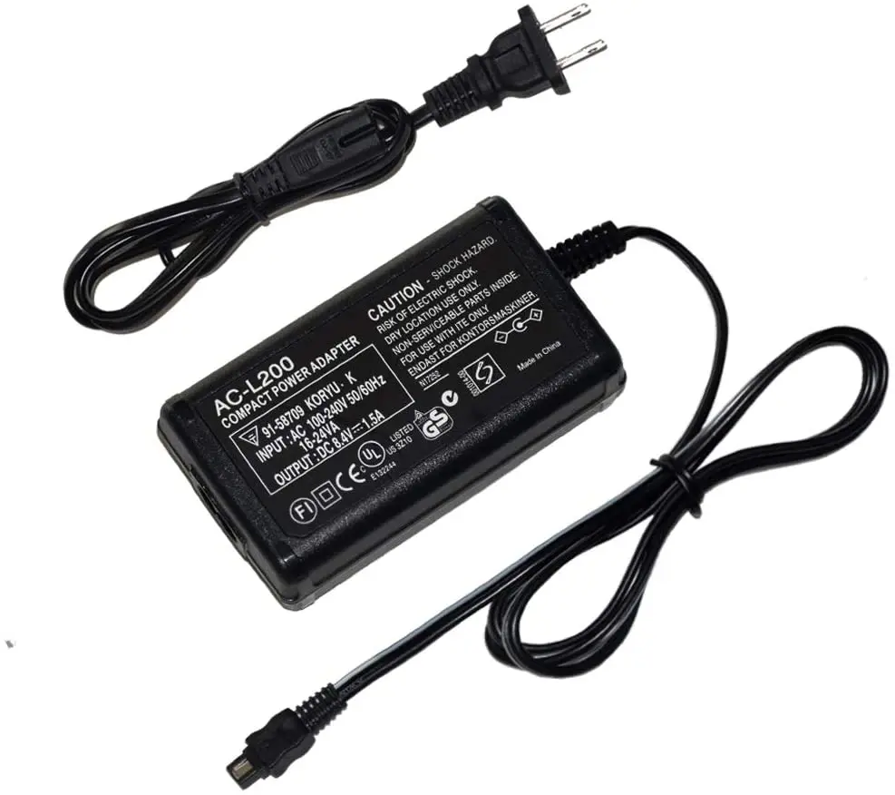 

KUTOU Replacement AC-L200 AC Power Adapter Kit For Sony AC-L200C AC-L25 AC-L25A AC-L25B AC-L25C Power Adapter For Sony Camera