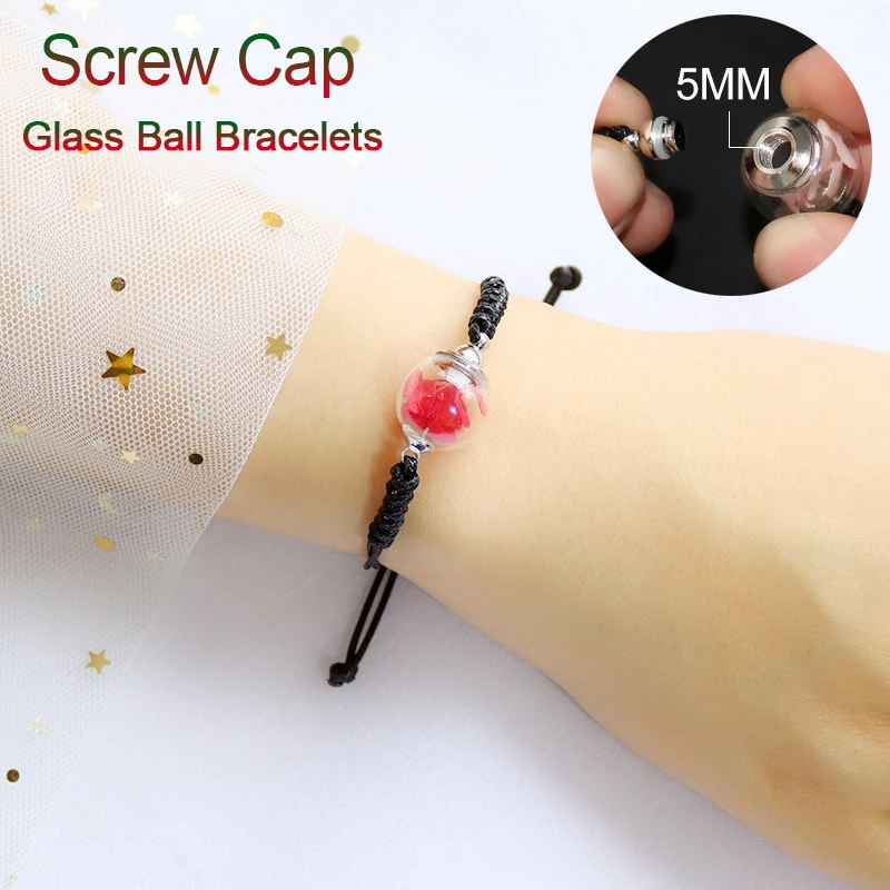 

1PC Hollow Fillable Glass Ball Bracelets Keepsake Urn Bracelts for Ashes Air Ball Glass Urn Bracelets