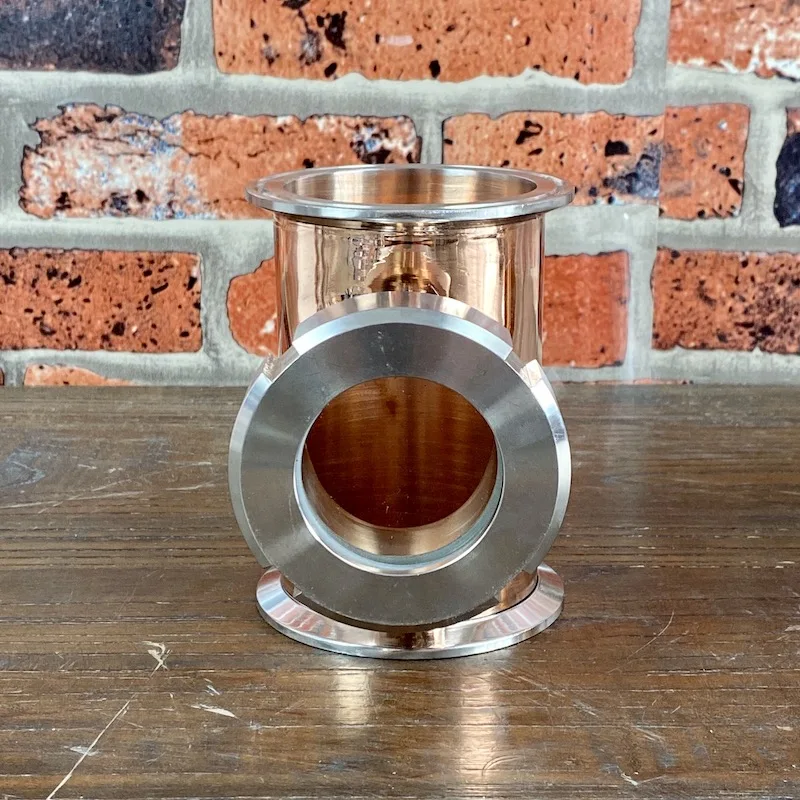 Медный тройник 4 дюйма для пузырчатых пластин. Часть дистилляционной колонки.