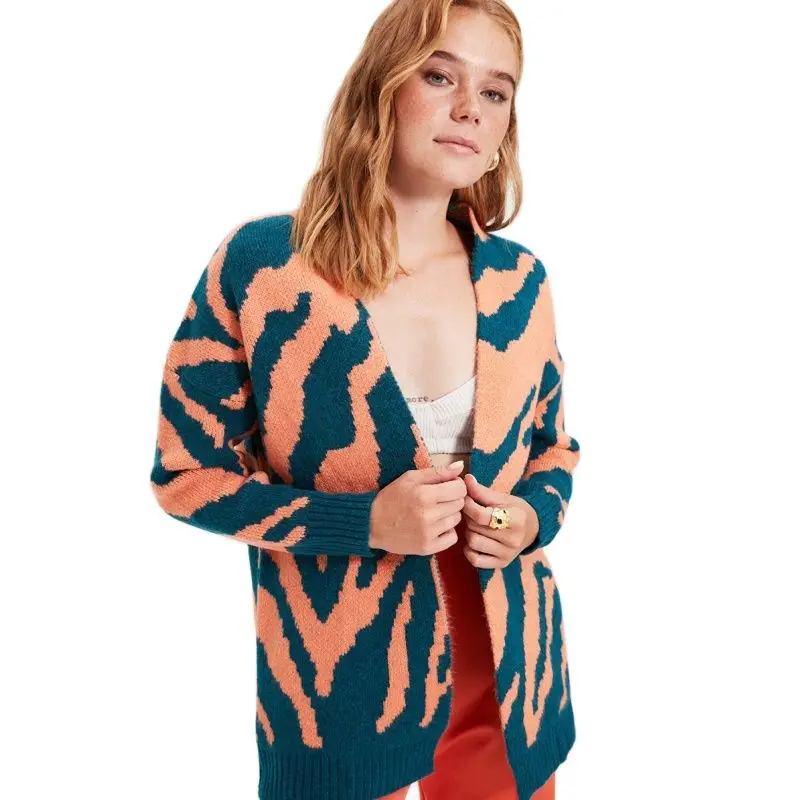 

Женский трикотажный кардиган Owersize женская одежда быстрая доставка Блузка укороченные пальто куртка трендовая модная Синяя