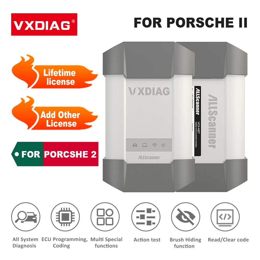 VXDIAG Allscanner для Porsche II ECU программирование кодирование адаптация щетка Скрытая