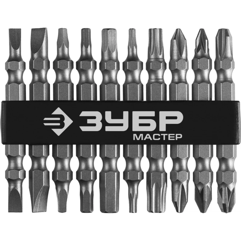 Zubr 10 PCs bit set with adapter MX-10 26089-h10 Screwdriver repair tools hand Tools Repair Зубр Bizon tool parts electric Power Accessories |