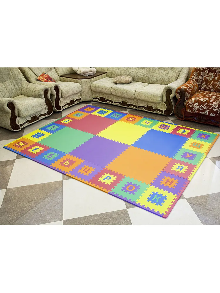 Руг-головоломка с русскими буквами-NT10 Funkids "Алфавитный-1-10" Толщина 10 мм (30 тарелок) Игрушки Mat Lego Детские коврики Образовательные игрушки Игровая мышь Коврик Коврик для детей Коврик для детей Образовательный коврик для детей