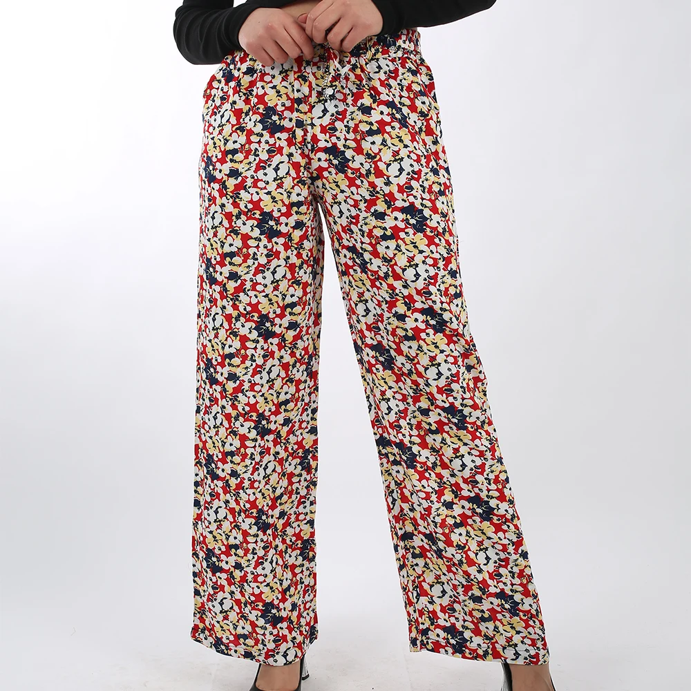 

2021 Fashion Loose Leg Woven Viscose Trousers Summer Spring Fashion Business Women Premium Quality Casual Thick Cool
