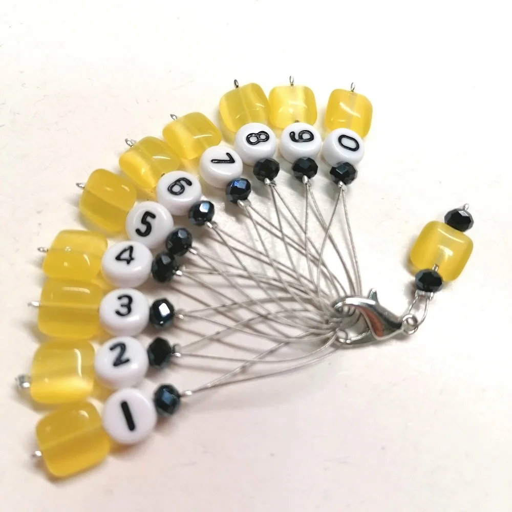 Маркеры c цифрами для вязания на тросике набор из 10 штук | Дом и сад