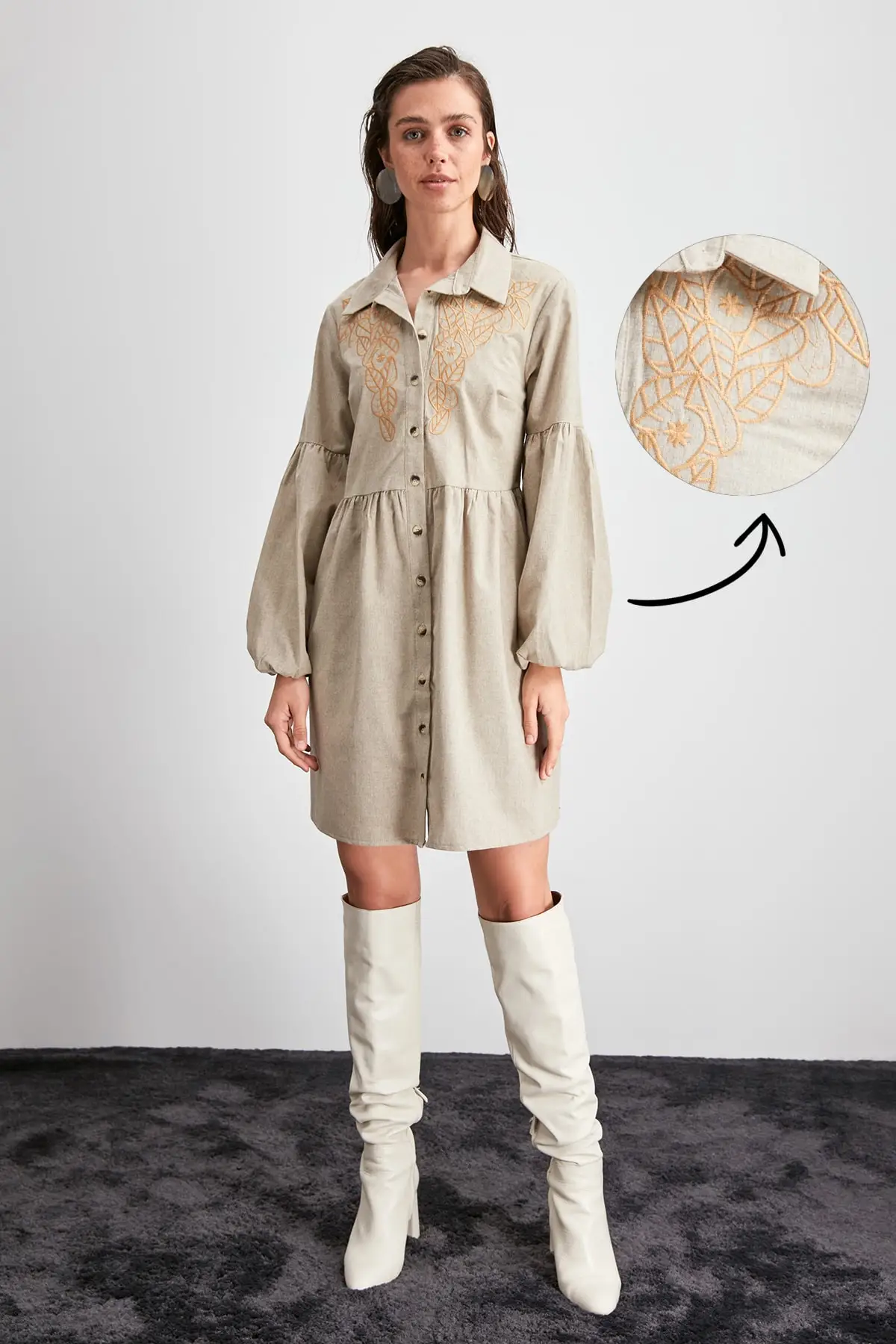 Trendyol вышитое платье TWOAW20EL1656|Женские платья| |