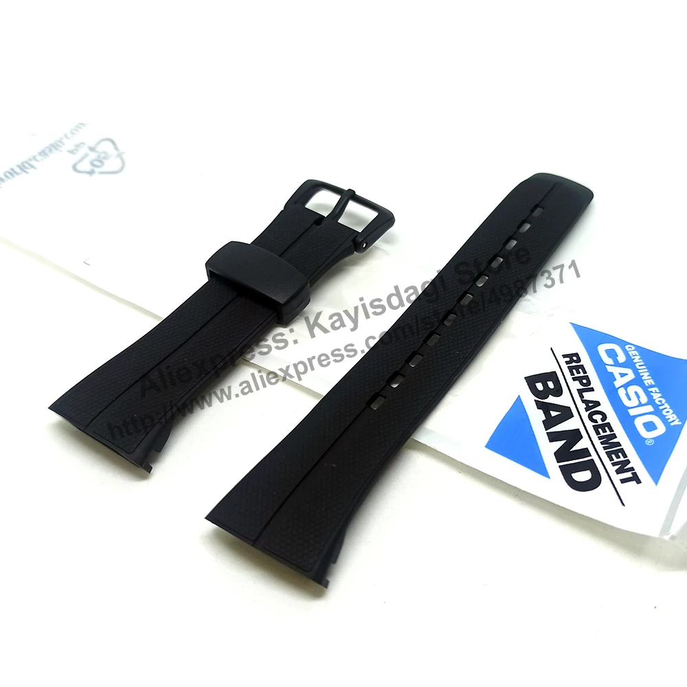 

Original Casio WVA-106HJ Watch Band Strap 24mm Black Rubber NOS - Rare