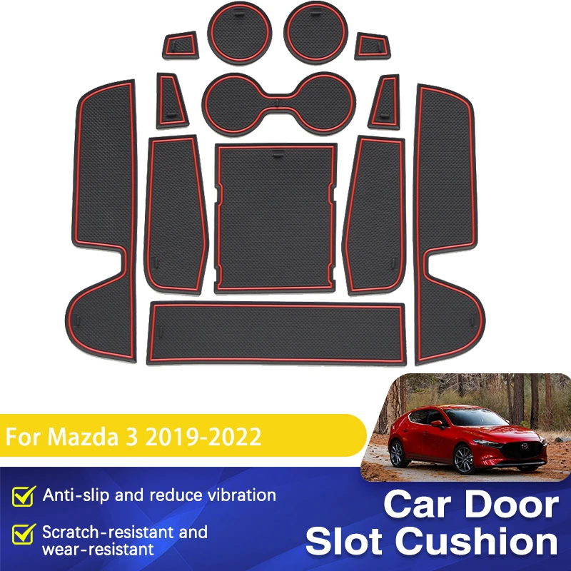 

Door Groove Mat For Mazda 3 BP Axela 2019 ~ 2022 Slot Hole Pad Anti-Slip Rubber Door Groove Mat Car Accessorie creative Sticker