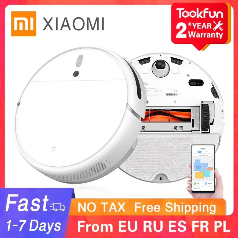 Робот-пылесос XIAOMI MIJIA 1C 2 в 1 с функциями умное планирование маршрута сухая и