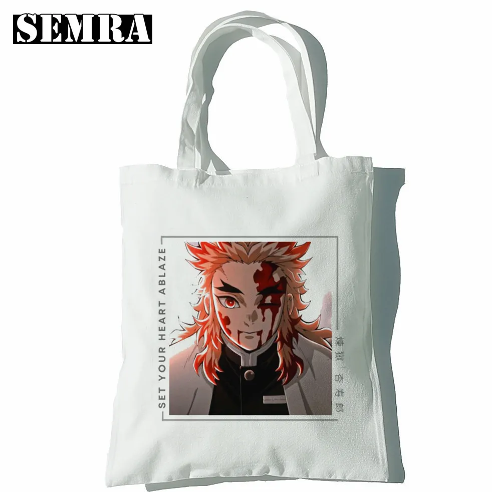 

Demon Slayer Kimetsu No Yaiba Kamado Tanjirou Handbags Shoulder Bags Casual Shopping Girls Handbag Women Elegant Canvas Bag