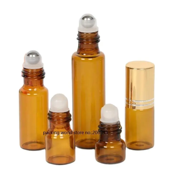 1 мл 2 3 бутылка из коричневого стекла со стальным шариком рулон на золотой линии