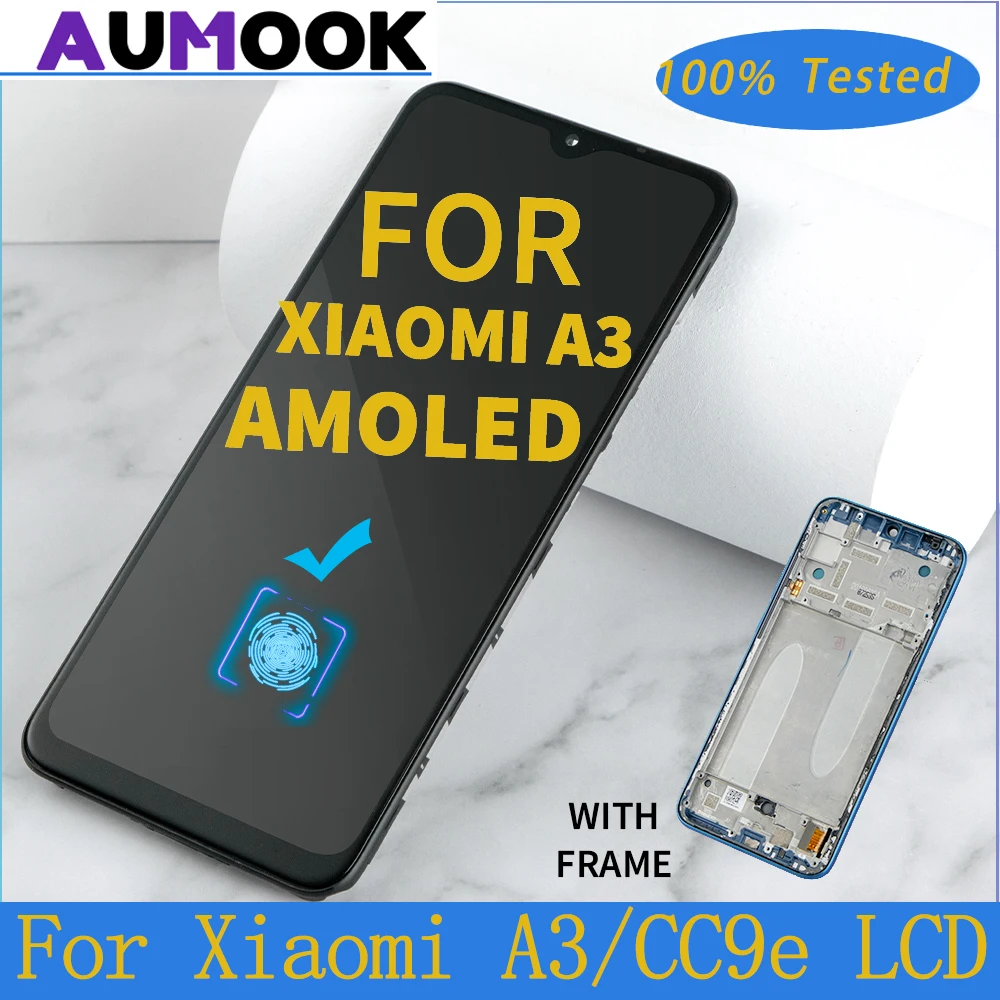 

Super AMOLED Display For Xiaomi Mi A3 LCD Display Touch Screen Digitizer Assembly Xiaomi CC9e Display M1906F9SH M1906F9SI LCD