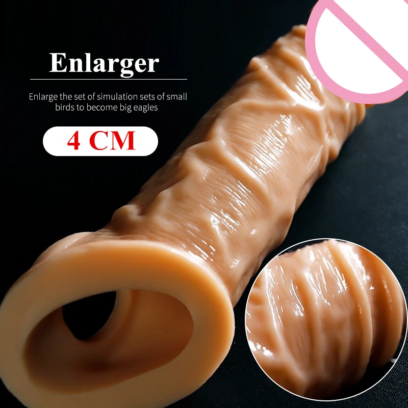 Увеличитель Члена реалистичный презерватив для пениса силиконовый удлинитель с