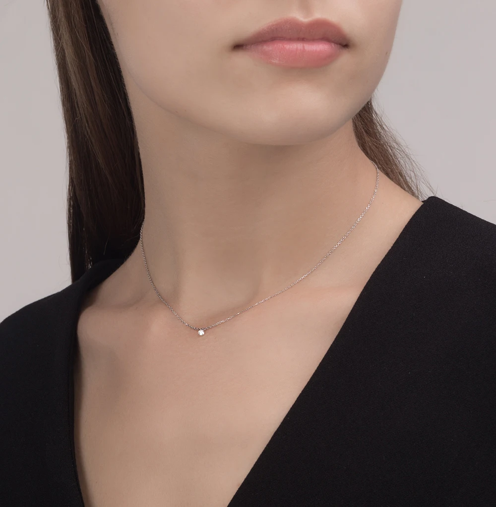 Золотое колье с бриллиантом SUNLIGHT проба 585 | Украшения и аксессуары