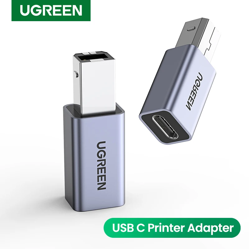 Адаптер Ugreen USB 2,0 для принтера, USB Type c-USB адаптер для жесткого диска, база, факсимильный аппарат, сканер USB C, принтер для передачи данных Ada - изображение