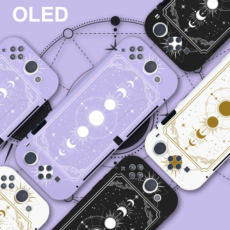 

Aesthestic Black Moon Phase Funda Nintendo Switch OLED Protective Case Soft TPU Cover JoyCon Controller Gaming Accessories
