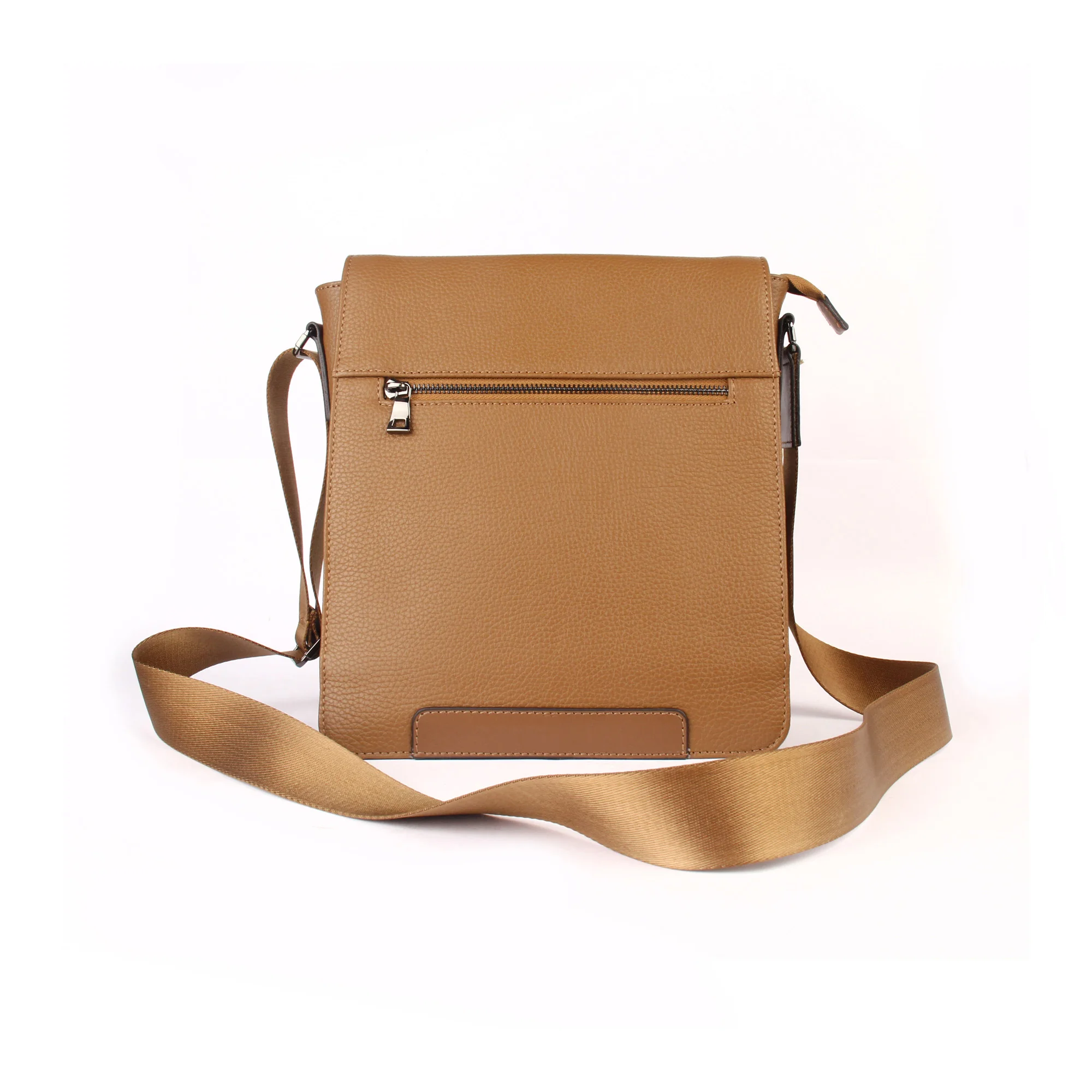 Men's Tobacco Camel Shoulder Bag, Genuine Calf Leather, Medium Size, 26x28 cm, Magnetic Flip, New Arrival, Messenger Tablet Ipad