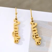 personalized vertical name earrings dangle name earring sideway custom name earrings gold stainless steel oorbellen voor vrouwen