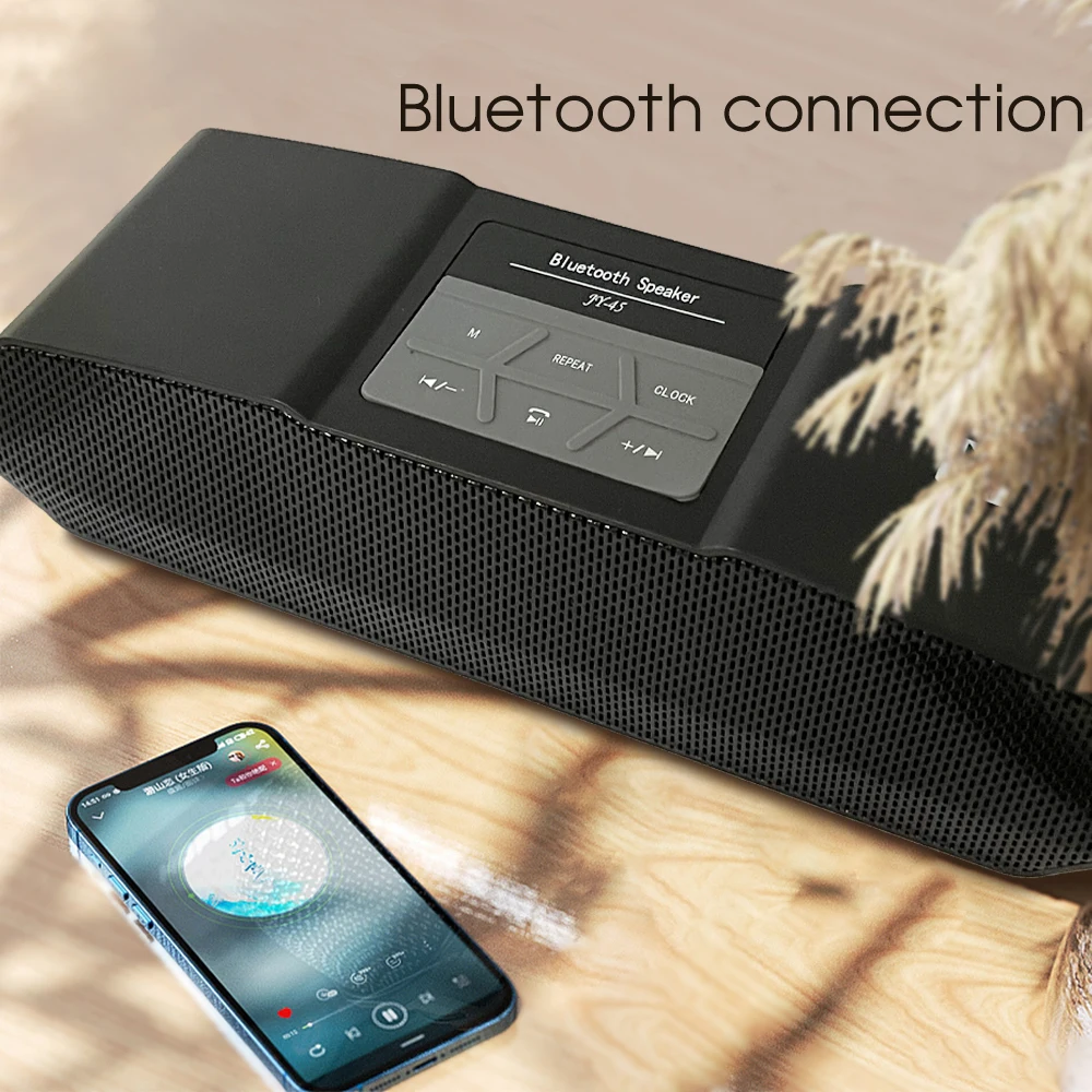 Будильник Boei с 360° звуком, быстрой зарядкой, несколькими режимами, совместимым с Bluetooth беспроводными сабвуферами в качестве power bank.