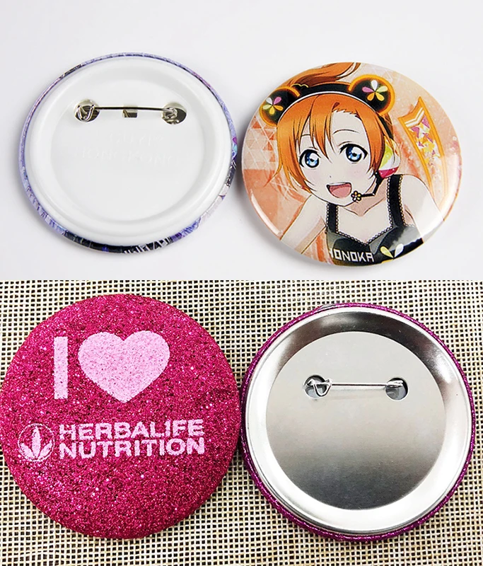 Нет MOQ пользовательские кнопки значки булавки Обратные принадлежности для сумки